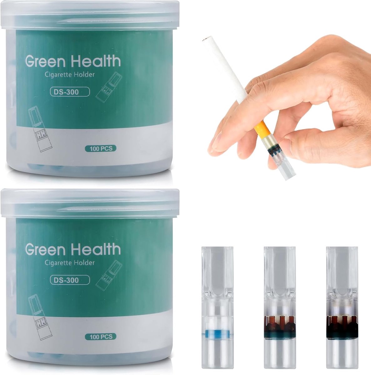 Pack of 200 Cigarette Filters, Cigarette Filter Attachment, Cigarette Filter with Triple Microporous Multiple - ShopVlot