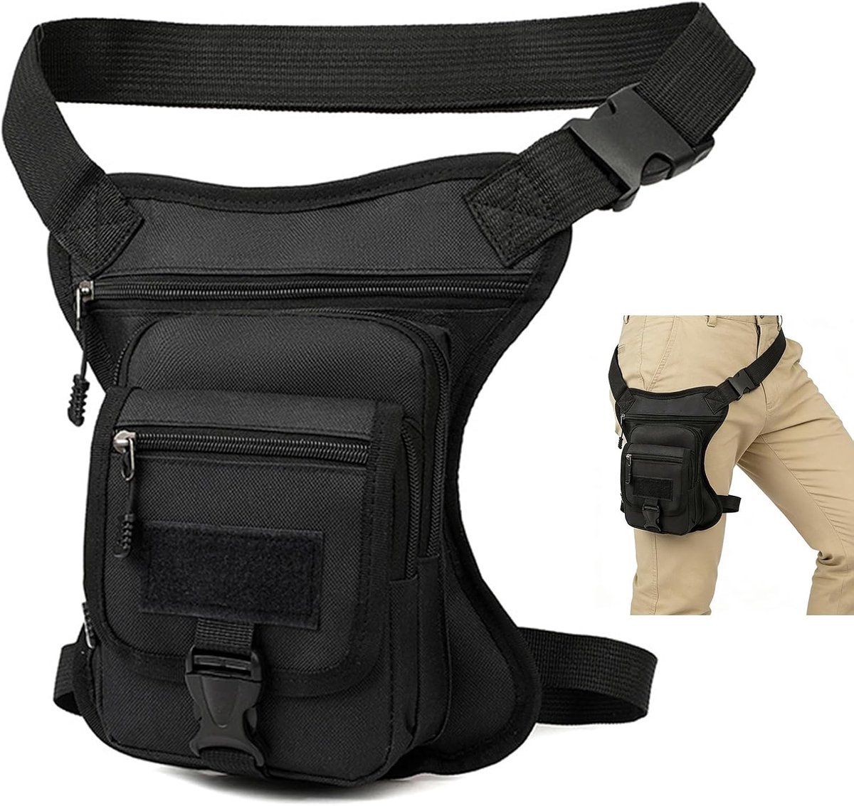 Vastsea Motorcycle Waist Pack, Waist Bag, Leg Pocket, Have 4 Pockets, for Hiking Sports, Climbing, Cycling, Outdoor - ShopVlot