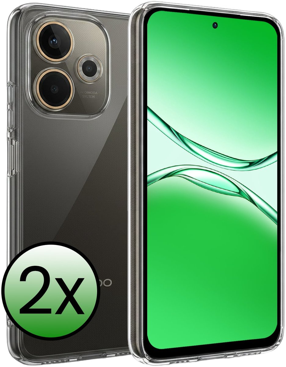 Hoesje 2 Stuks - Geschikt voor OPPO A5 Pro - Sterk & Shockproof - Case Siliconen - Back Cover - Telefoon Hoes - Transparant