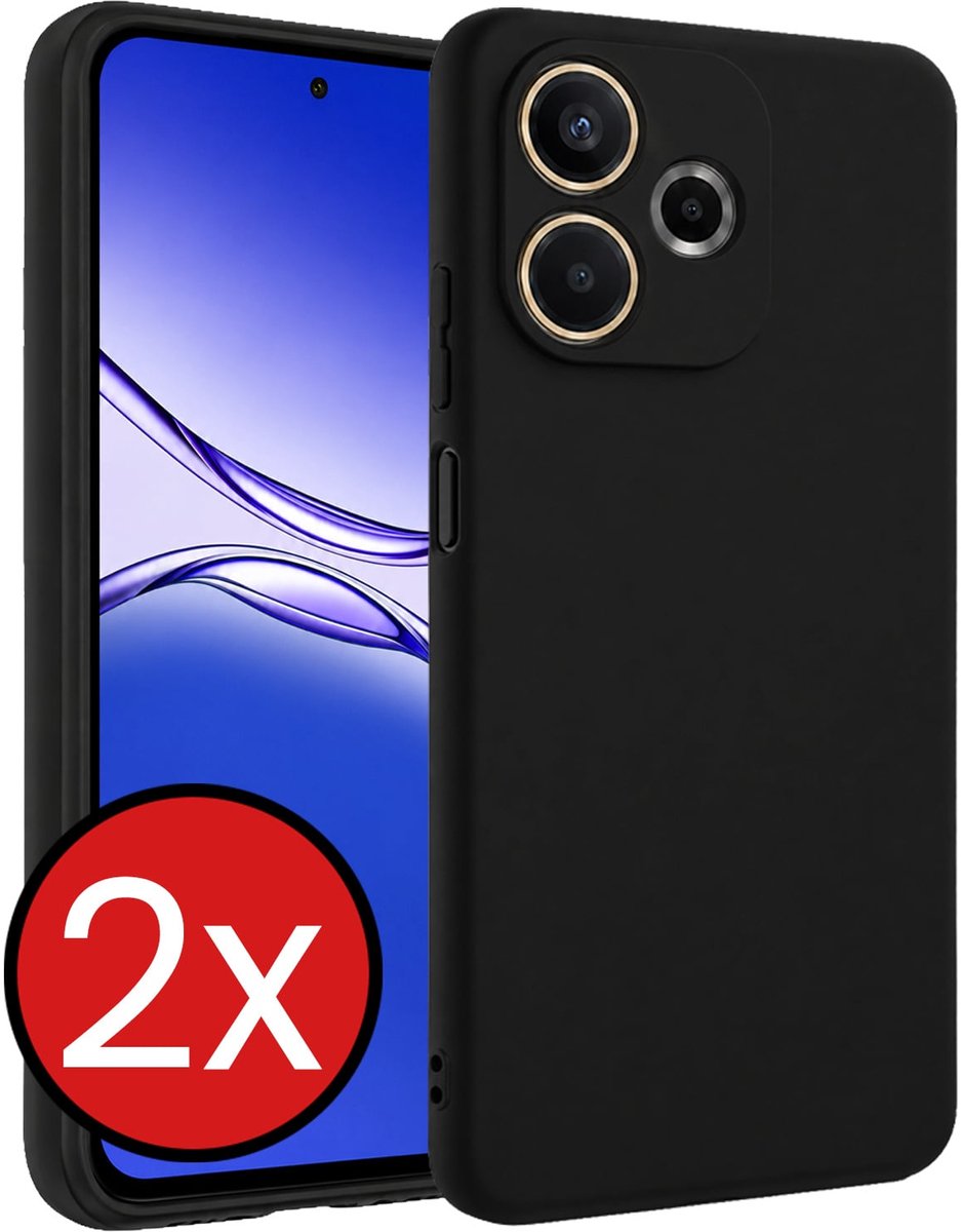 Hoesje - 2 Stuks - Geschikt voor OPPO A5 Pro - Sterk & Shockproof - Telefoonhoes - Back Cover - Case Siliconen - Telefoon Hoes - Zwart