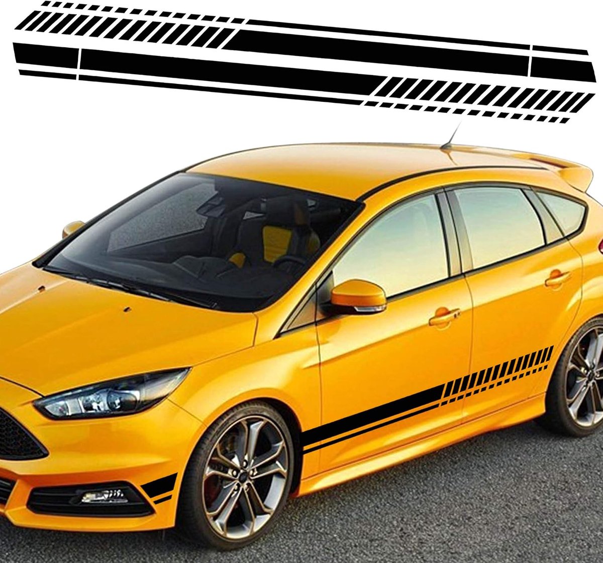 Auto stickers 210 cm sport racing stripes - vinyl decoratie - universeel voor alle voertuigen - stijlvolle uitstraling - ShopVlot