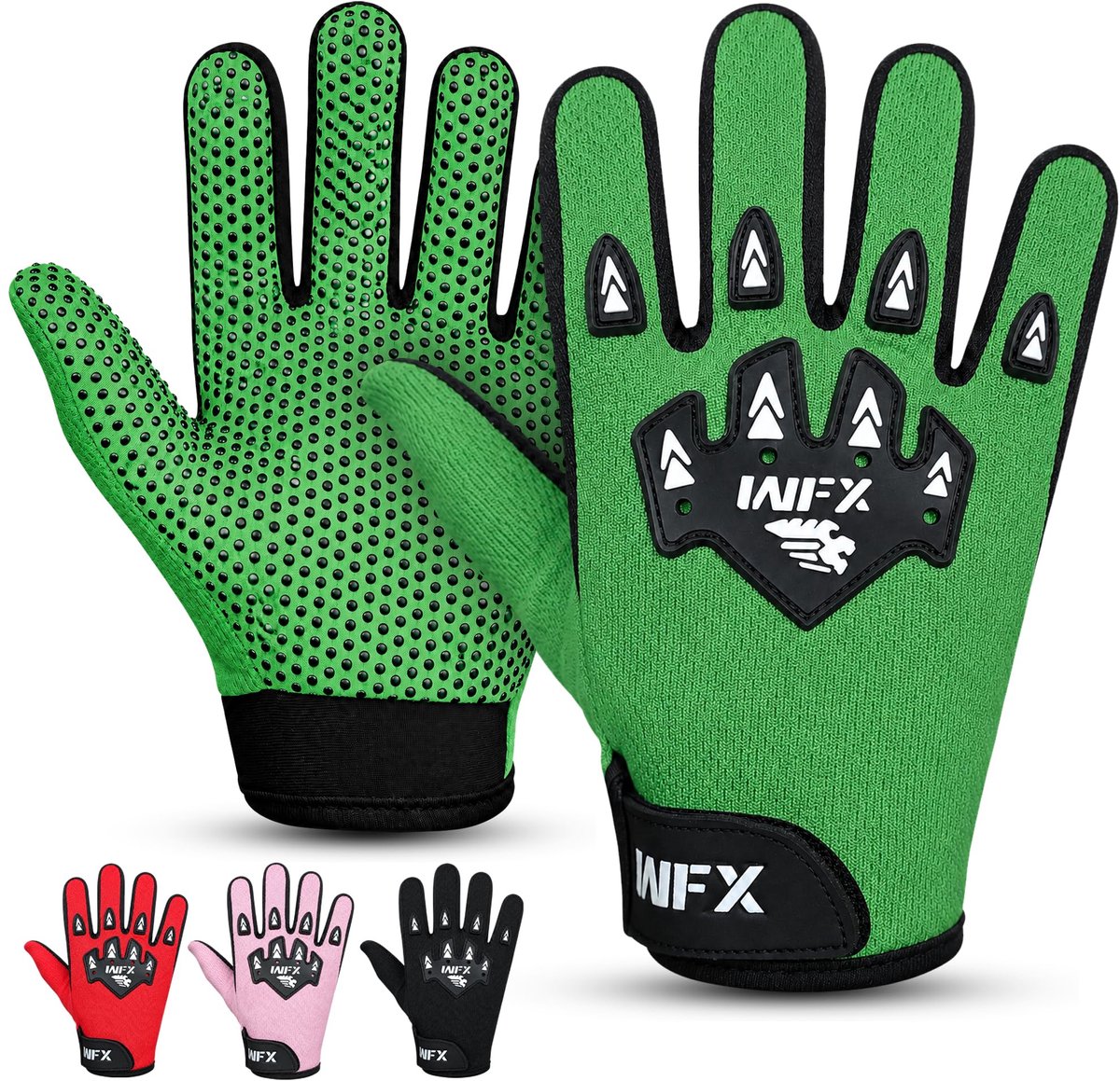 Kinderfietshandschoenen XL (10-12 jaar) - groene motorcrosshandschoenen - veilige grip - perfect voor BMX en MTB - ShopVlot