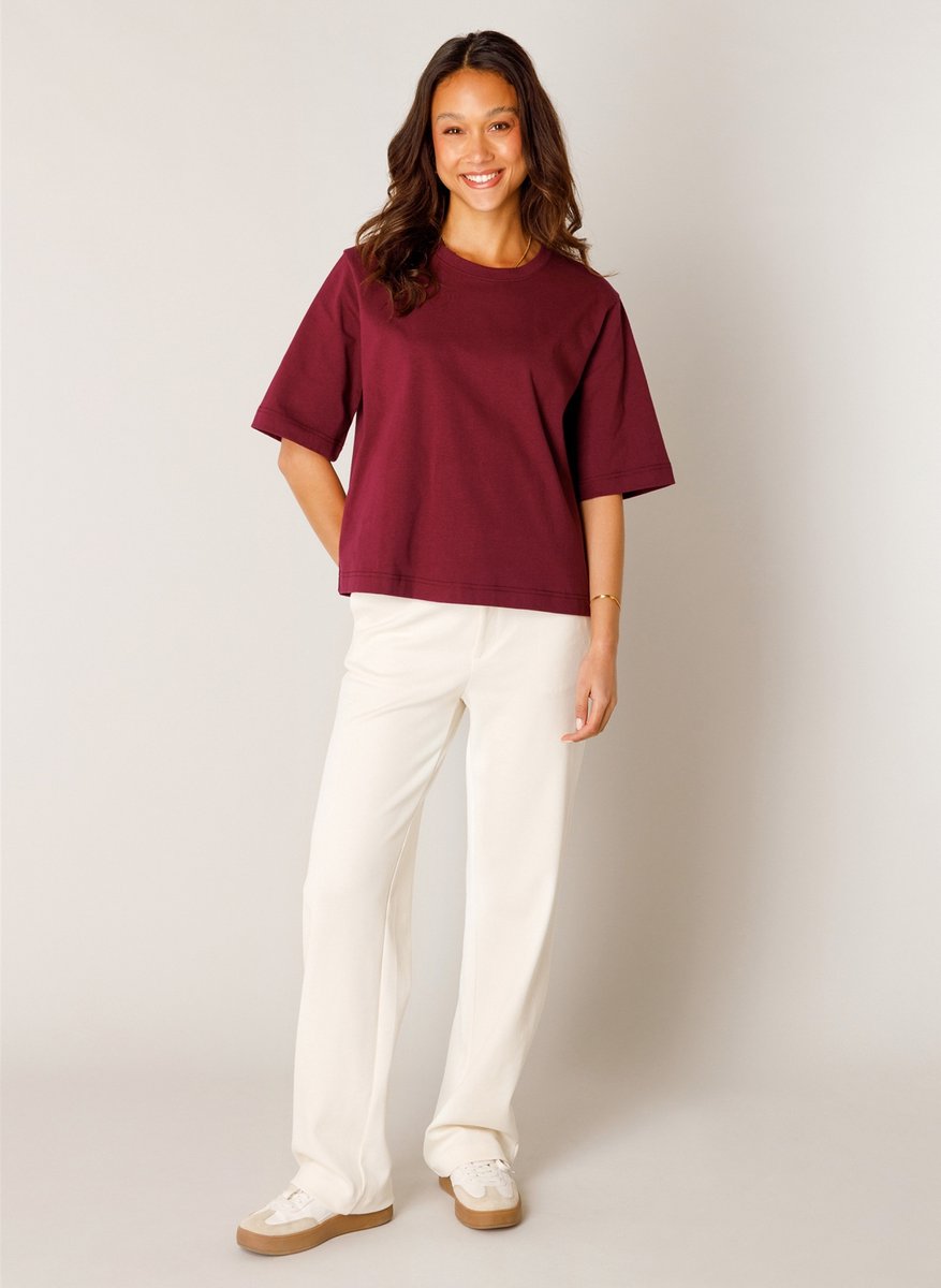 BASE LEVEL Noa Jersey Shirts - Wine Red - maat 46