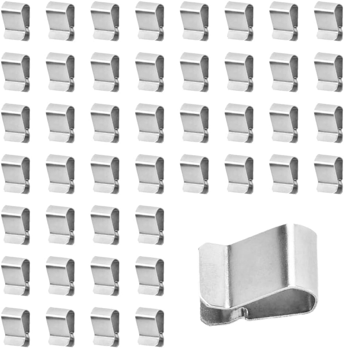 45pcs Stainless Steel Spring U Clamps Solar Wire Clips Stainless Steel U Clamps for Light Shaft Covers Grate Cable - ShopVlot