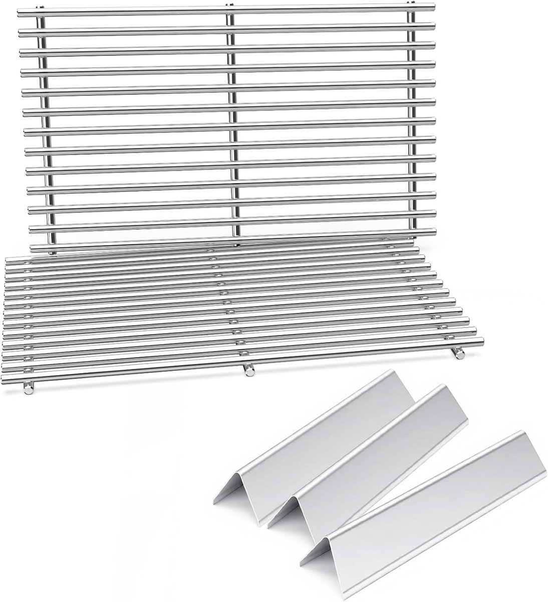 Denmay Stainless Steel Flavorizer Bar & Grill Grates for Weber Spirit E210 E220 S210 S220 (with Front Burner Buttons) - ShopVlot