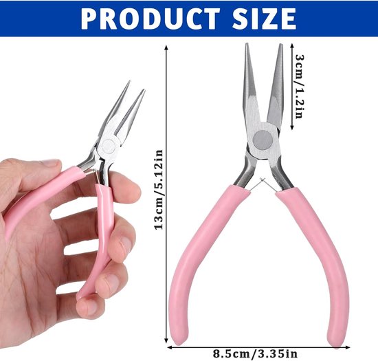 Pink Jewelry Pliers, Point Pliers, Chain Pliers, Jewelry Making Pliers, Wire Cutter, Jewelry Repair - ShopVlot — afbeelding 5