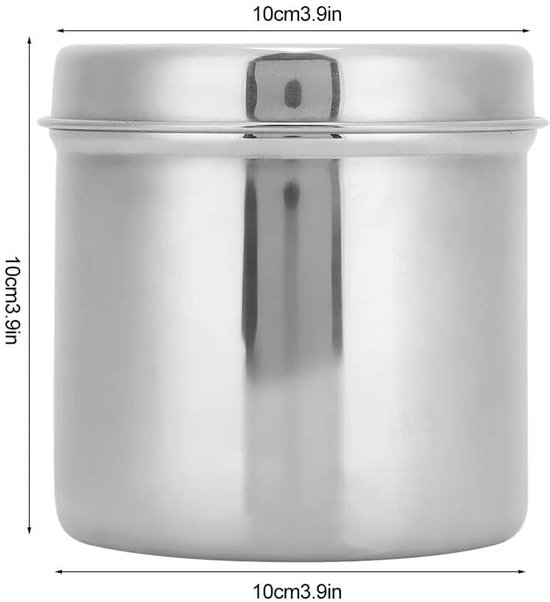 Cotton Ball Container, 10x10x10cm/3.9x3.9x3.9inch Cotton Ball Jar Stainless Steel Pads Cotton Swabs Holder Organizer - ShopVlot — afbeelding 5