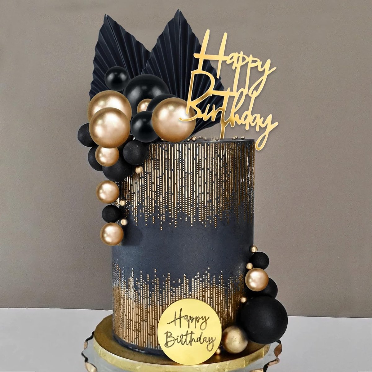 26 Pieces Ball Decoration Cake Cake Palm Leaves Happy Birthday Topper Birthday Birthday for Baby Shower, Wedding - ShopVlot