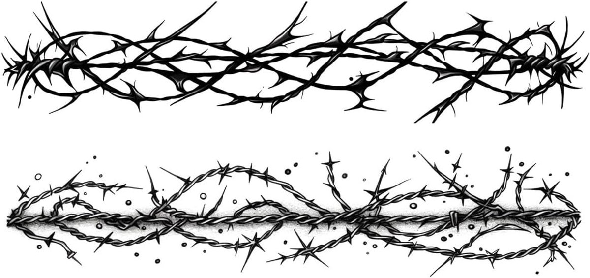 Temporary Bracelet Tattoos Barbed Wire Tattoos Barwire Tattoos Arm Tattoos KAB15 35 - ShopVlot