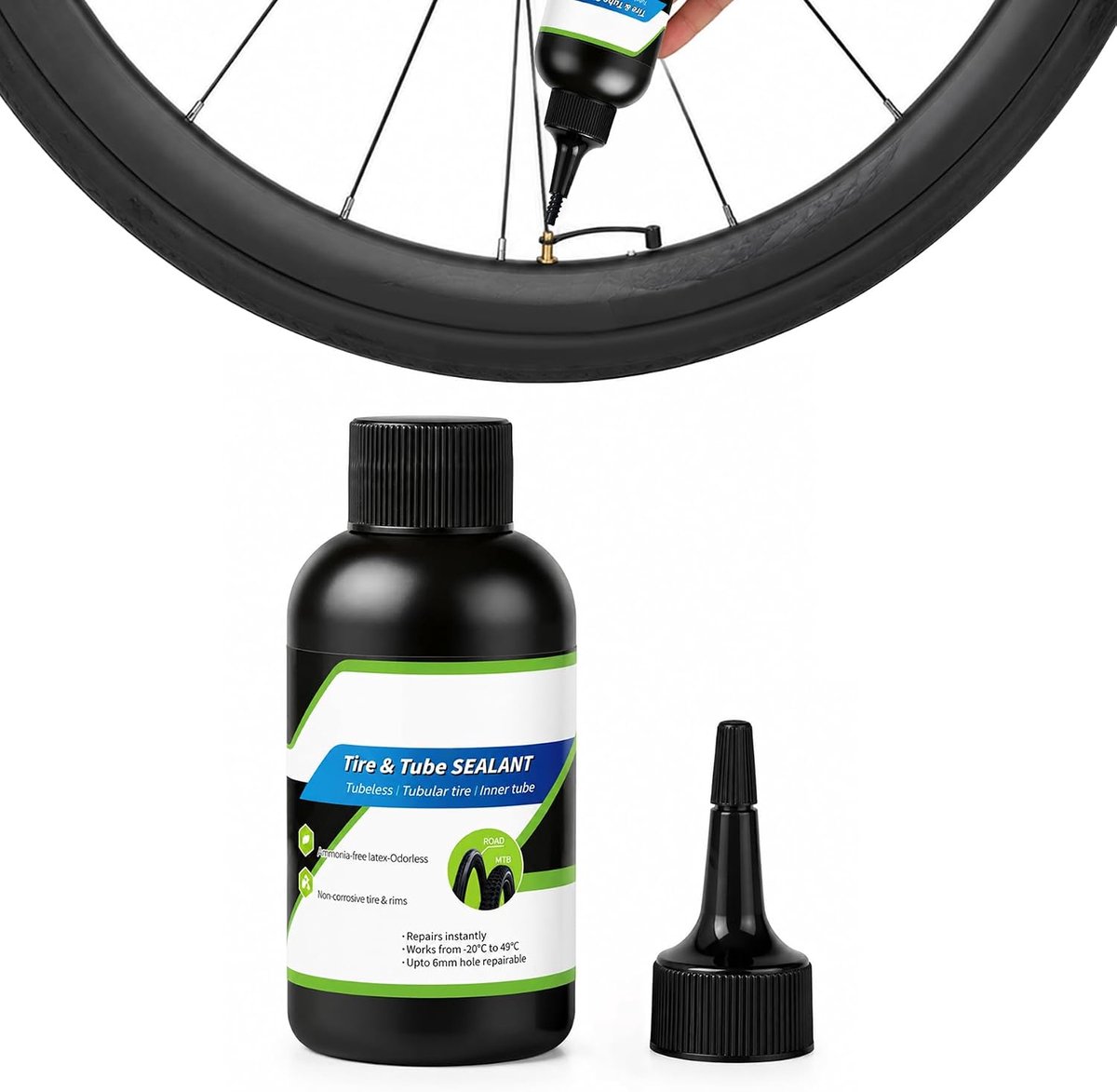 120 ml tubeless vloeistof, MTB-latex, lekvrij, (binnen 3 mm) - ShopVlot