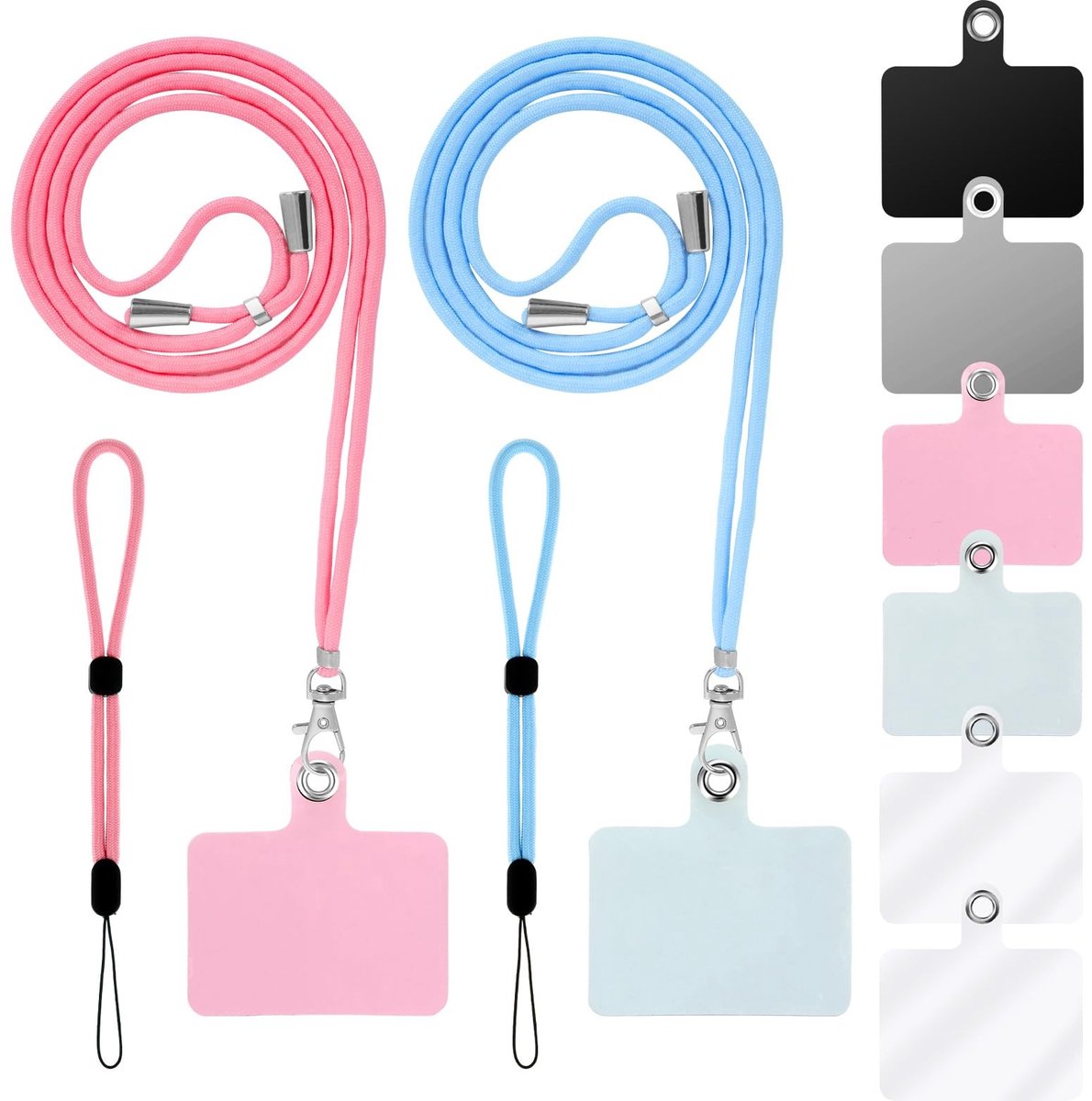 Solidchoice - Set van 2 Nylon Telefoon Lanyards met Wristbands