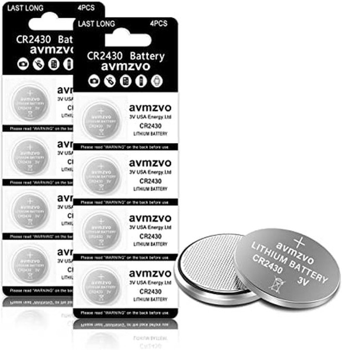 Solidchoice - CR2430 3V Lithium Knopcel Batterijen (8 Stuks)