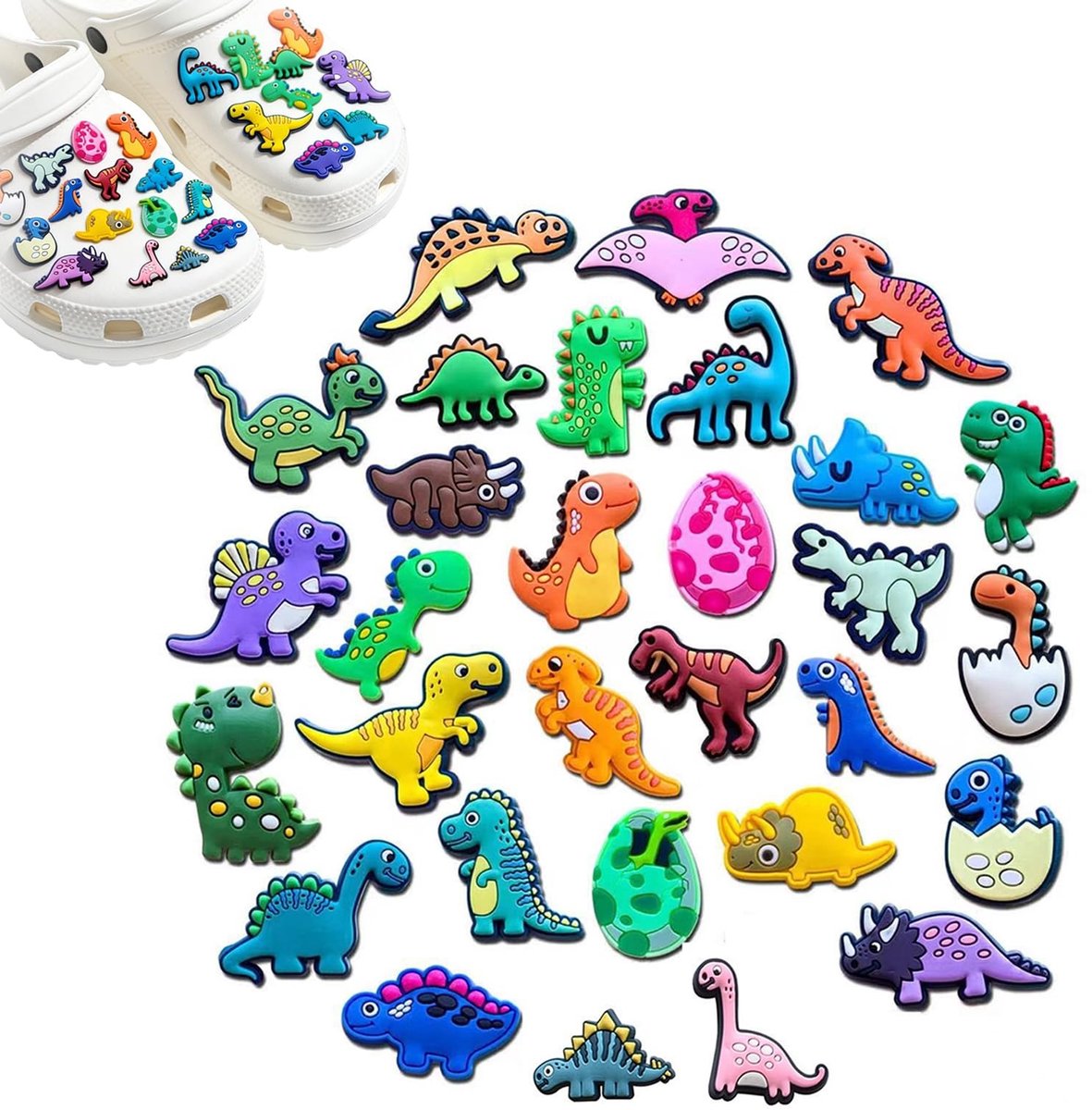 Solidchoice - 30 Stuks Dinosaur Shoe Plugs voor Kinderschoenen