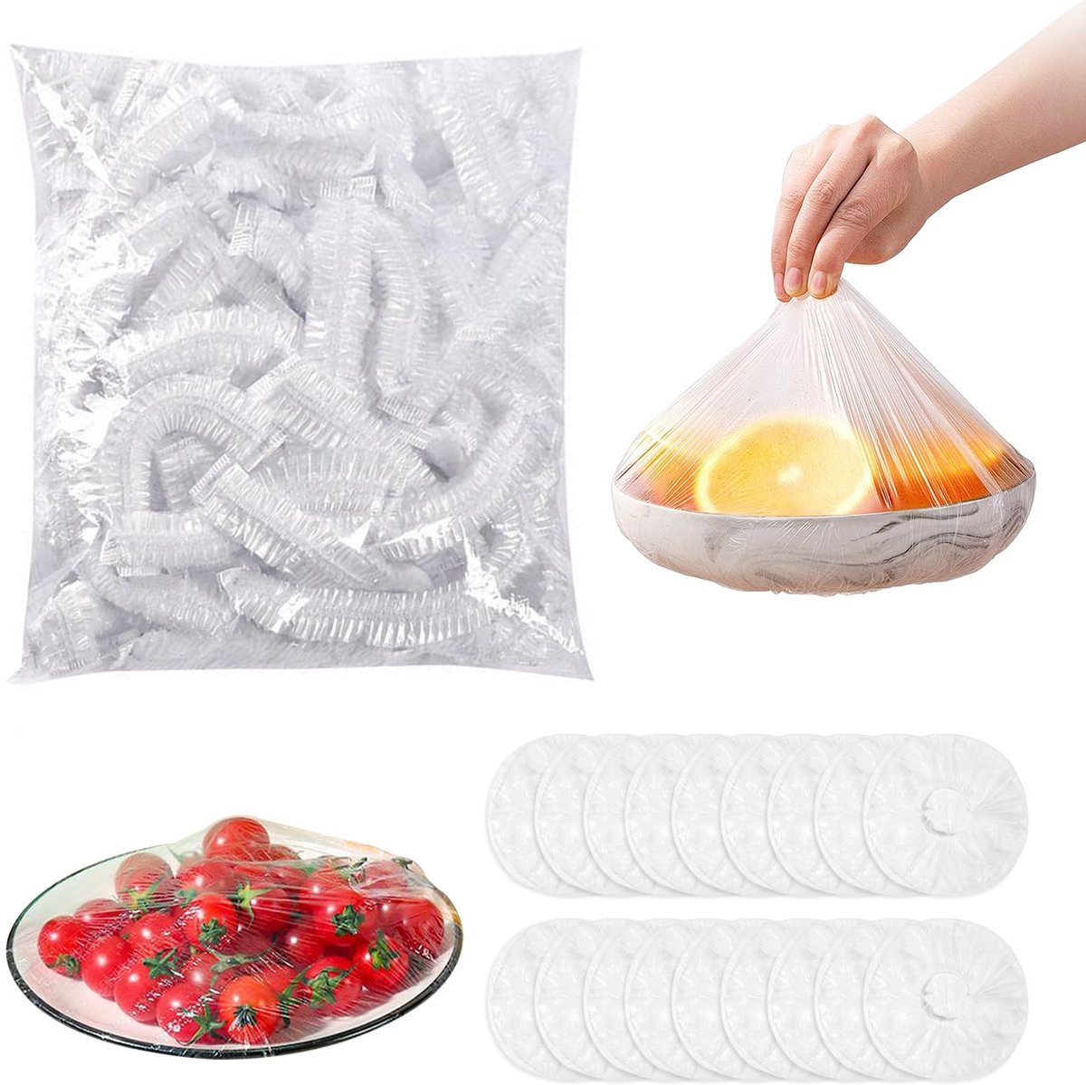 Solidchoice - Set van 300 Voedselopslagzakken met Elastische Band