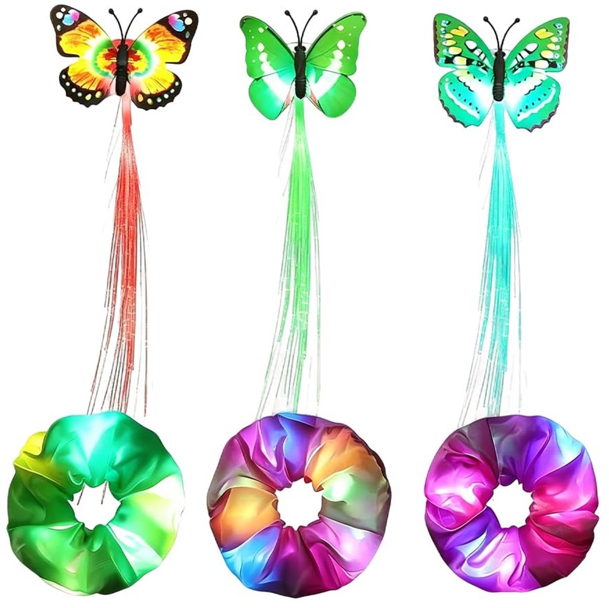 Solidchoice - Set van 3 Luminous Haaraccessoires voor Feesten