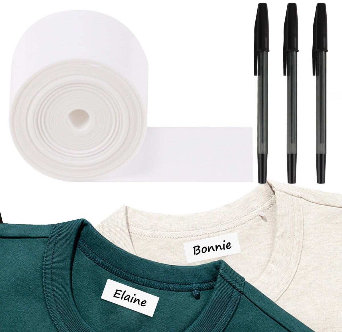 Solidchoice - Strijkbare Naamlabels voor Kleding met Pennen