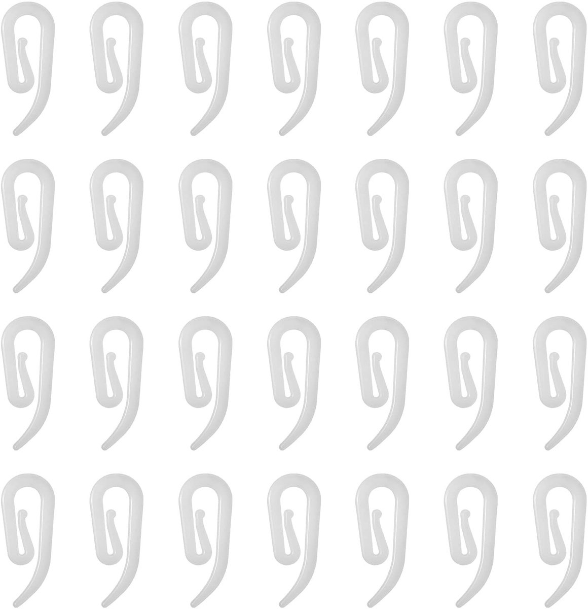 Solidchoice - Set van 100 Witte Plastic Gordijnhaken