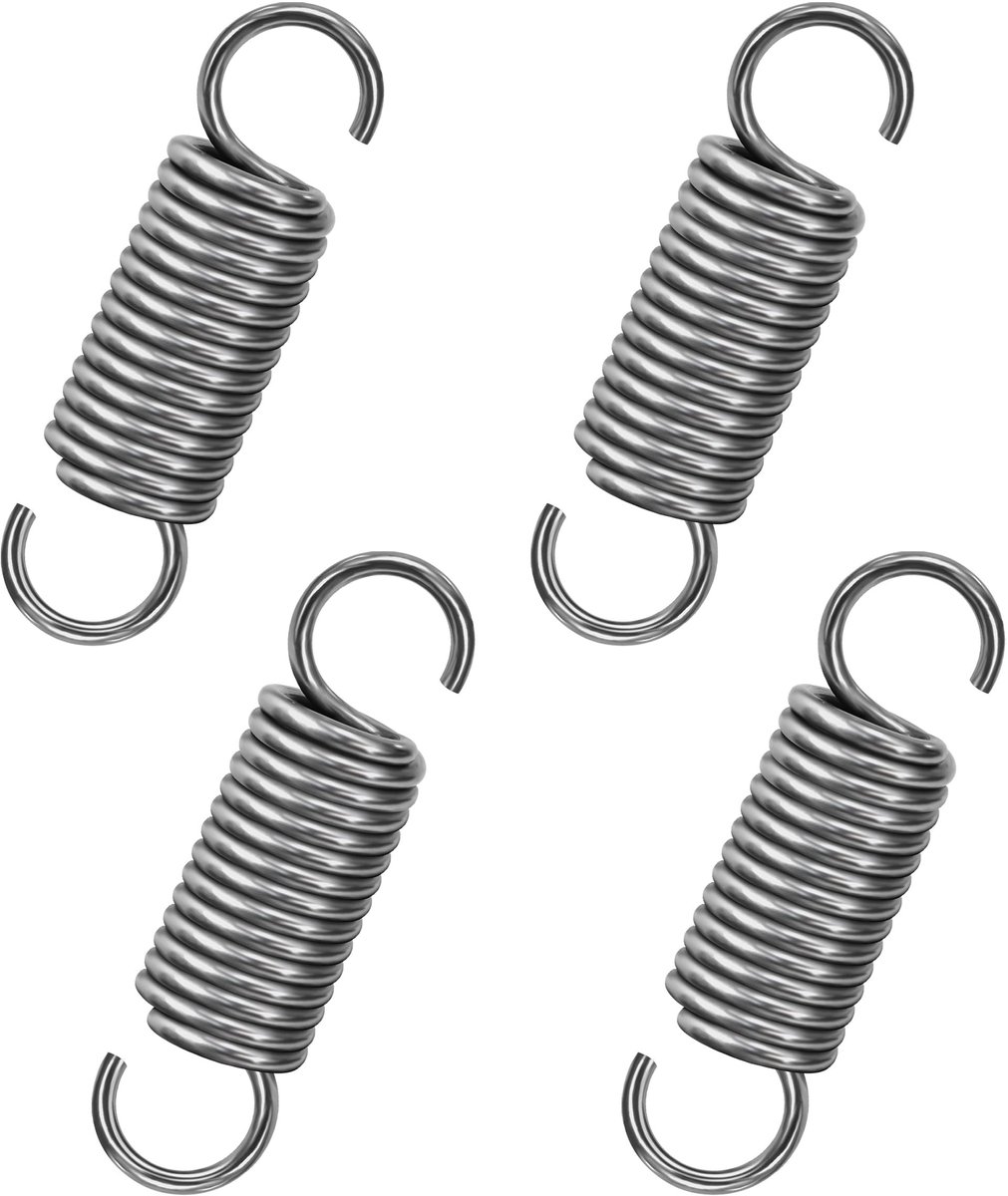 Solidchoice - RVS Spiraalveer met Haak, 50 mm, Set van 4 Stuks