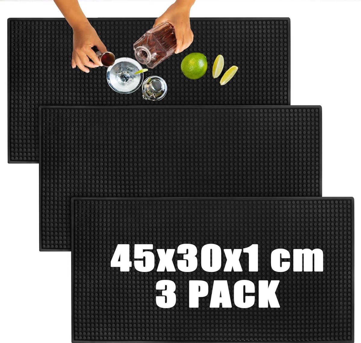 Solidchoice - Set van 3 PVC Drainmatten voor Bar en Keuken