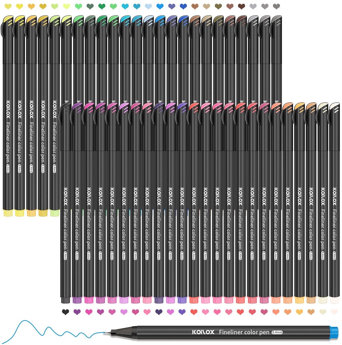 Solidchoice - Fineliner Pen Set met 48 Kleuren voor Tekenen en Schrijven