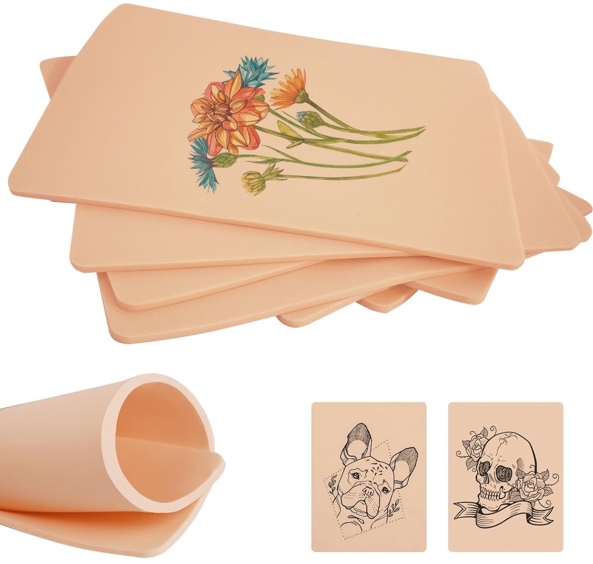 Solidchoice - Set van 8 Tattoo Oefenhuid voor Beginners en Ervaren Artiesten