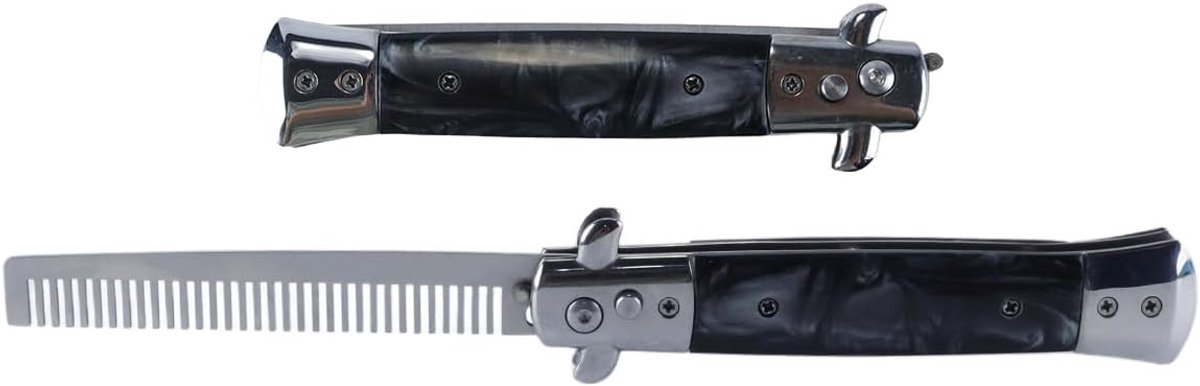Vouwbare Pocket Kam - RVS - Zwart - Perfect voor haar en baardverzorging - ShopVlot