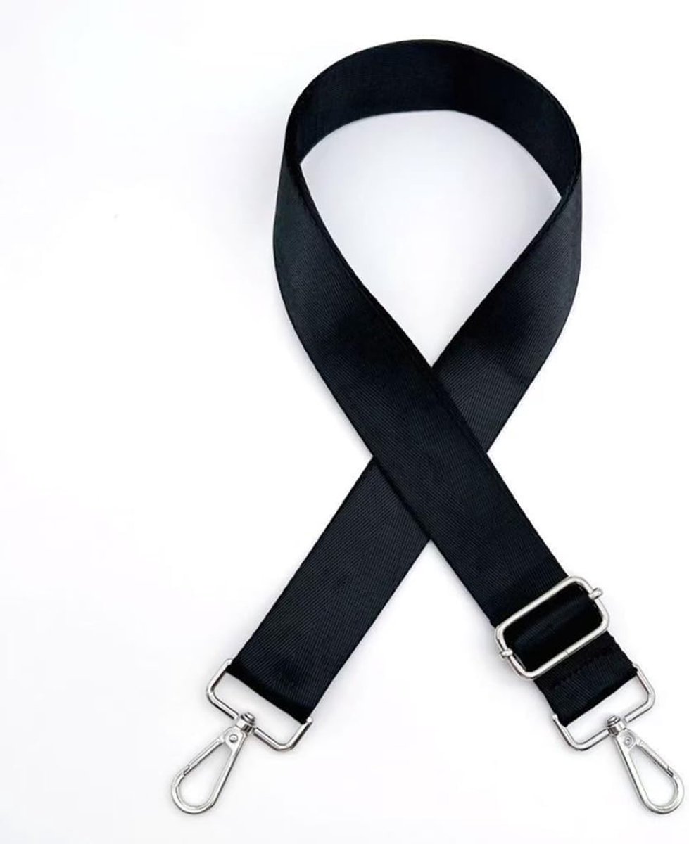 Schouderriem 3,8 cm - Zwart visgraat - Verstelbaar tot 145 cm - Tijdloos accent voor damestas - ShopVlot