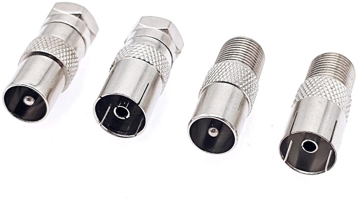 Solidchoice - Set van 4 Coaxiale Antenne Adapters voor TV