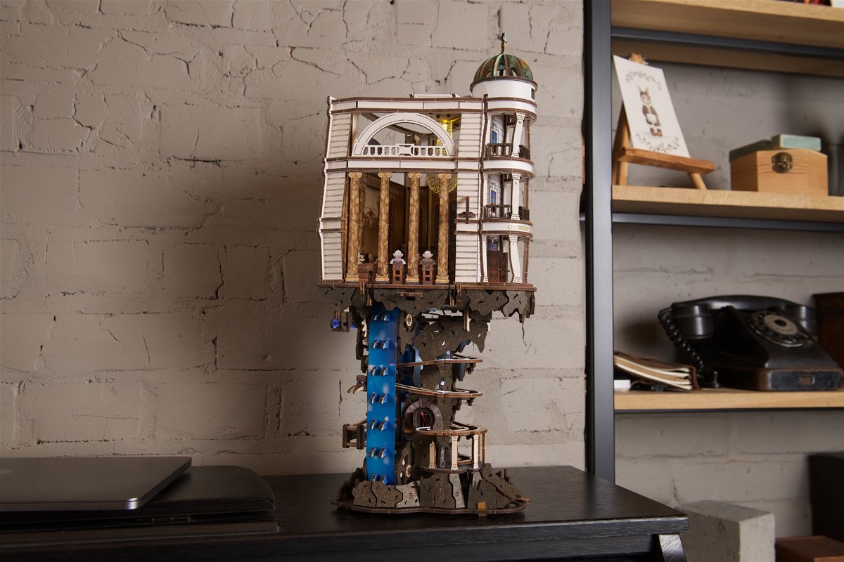 UGEARS 3D Modelbouw - Gringotts Bank Marble Run™ - Harry Potter™ - Mechanisch Bouwpakket Hout - 14 Jaar — afbeelding 5