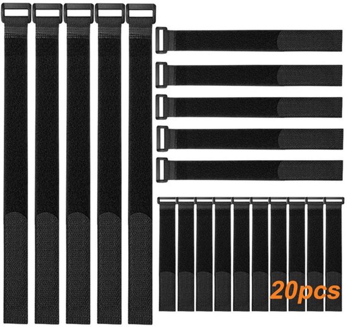 Kabelbinders set 20 stuks Zeynomax zwart