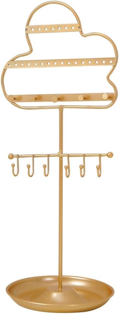 Oorbel Display Stand - Sieradenhouder Toren - Sieraden Presenteren - Wolk Vorm - 15 x 14 x 36.5 cm - Wit