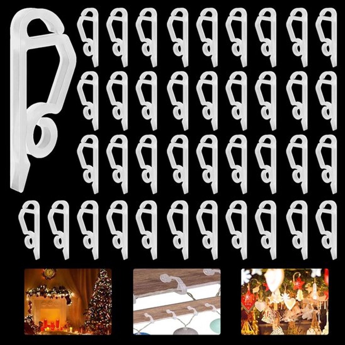 Solidchoice - Dailygoody - 80 stuks kerstlichtclips - bevestiging regengoot