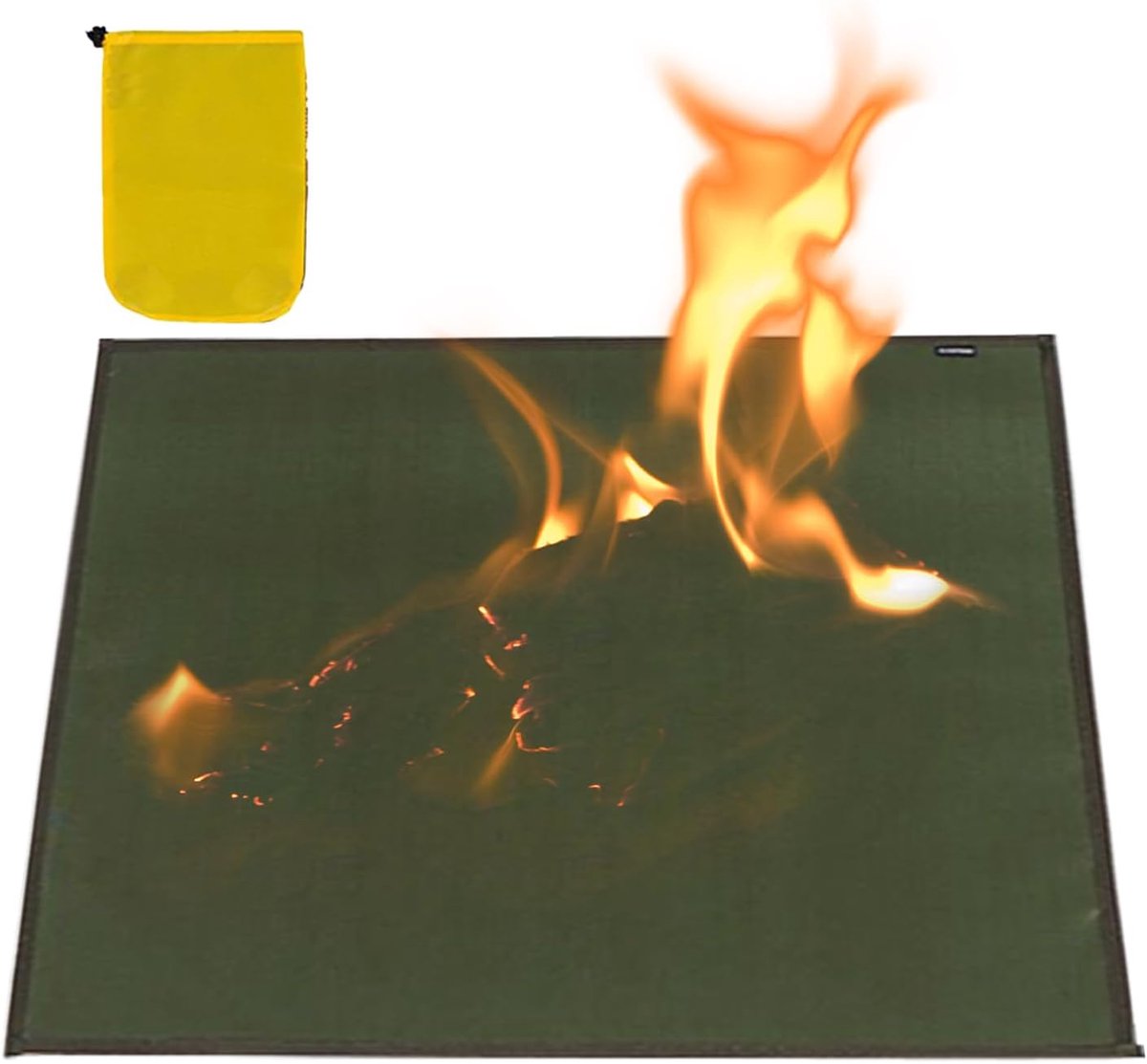 Grillmat Terras Vloerbescherming BBQ Buiten Koken Vlamvertragend Materiaal 61 x 53 cm Groen