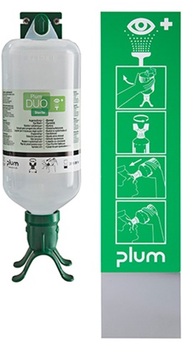 Plum Oogdouche DUO DUO wandstation met 1 fles