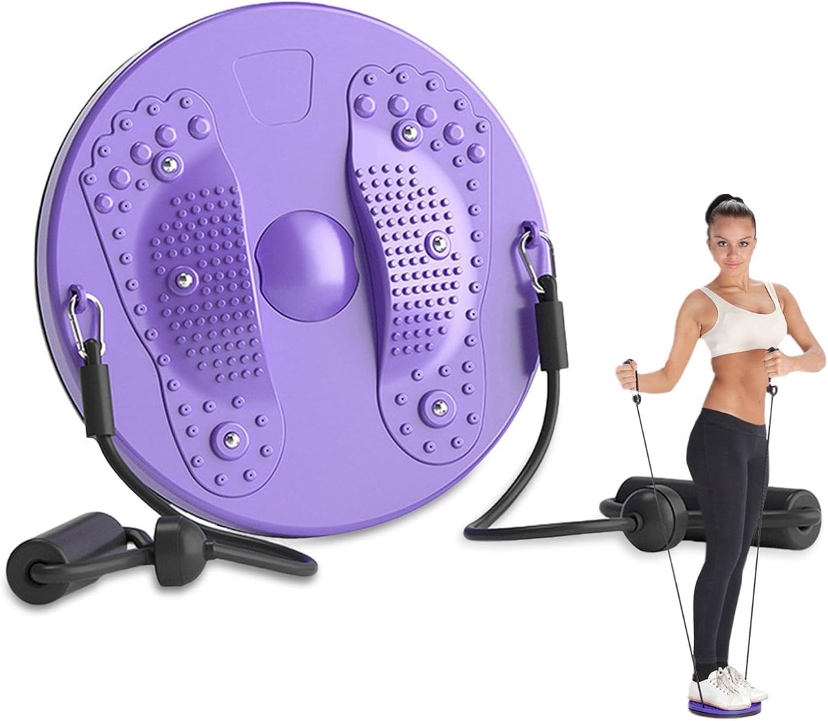 Twist Disc - Taille Trainer - Lichaam Vormgeven - Met Voetmassage - 28 x 4 cm - Paars
