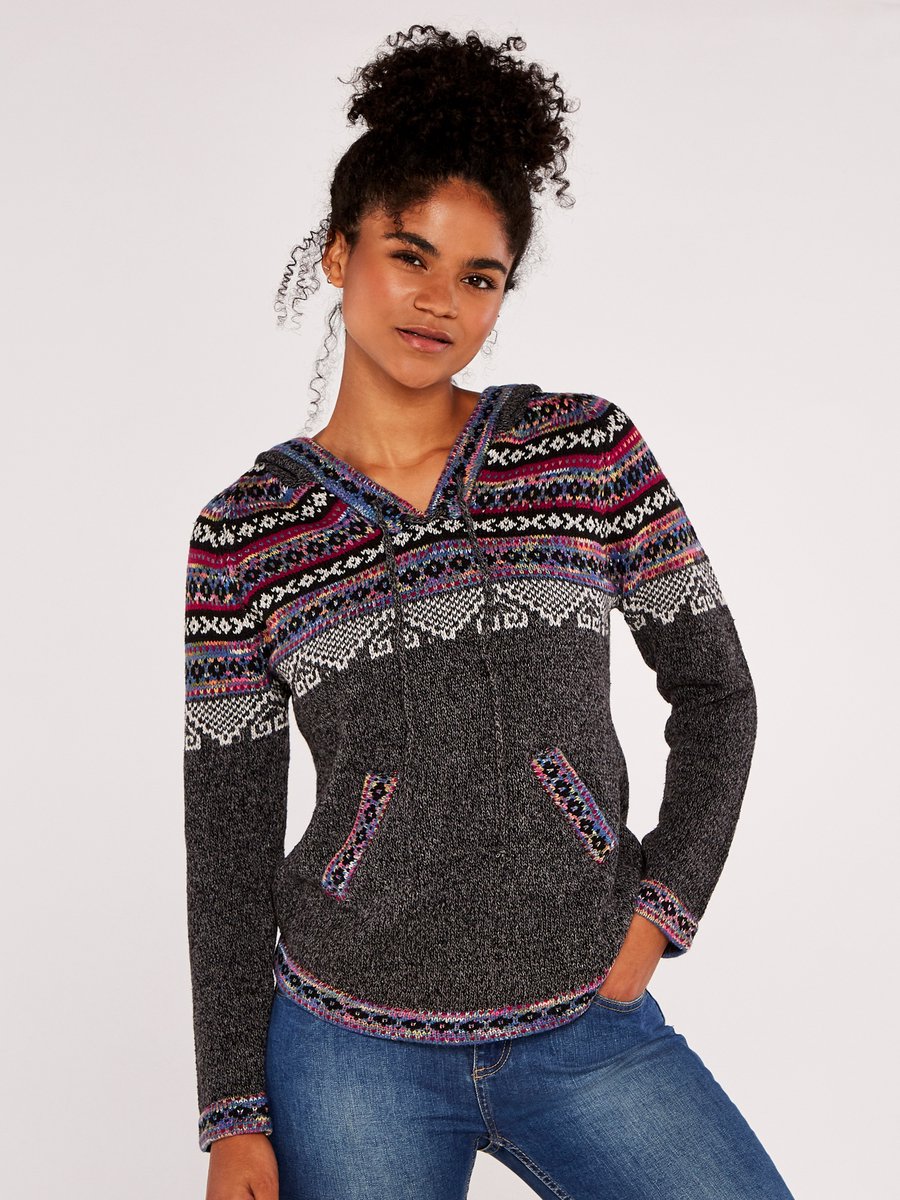 Hooded Fair Isle Jumper