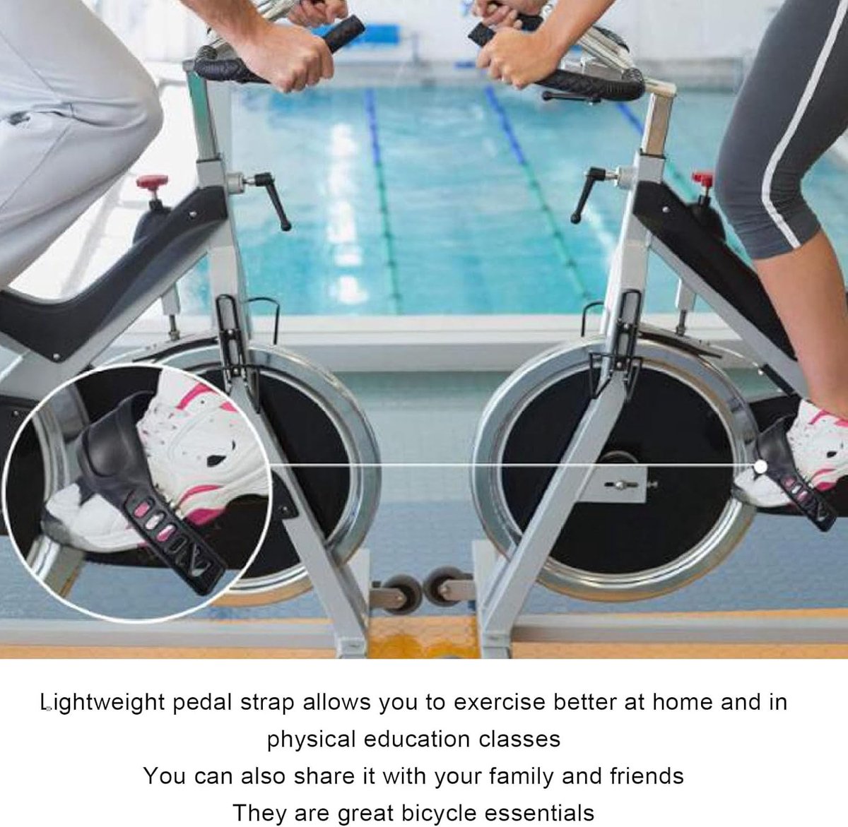 Pedaalbanden Hometrainer - Fietsbanden Set - Indoor Training - Verstelbare Lengte - 4 Stuks - Zwart