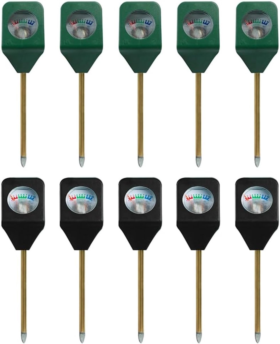 Bodemvochtmeter - Vochtigheidsmeter Planten - Planten Verzorgen - Kleurindicatie Vochtigheid - 10 Stuks - Zwart Groen