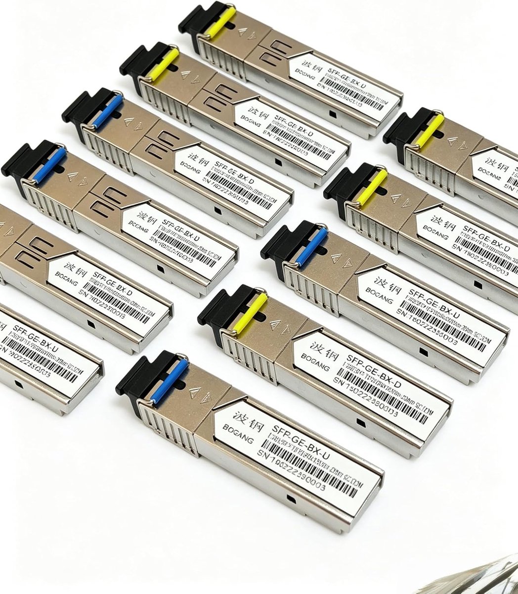 SFP Transceiver Module - Glasvezel Zender Ontvanger - Netwerk Uitbreiding - Single Fiber SC - 20 km Bereik - Zilver
