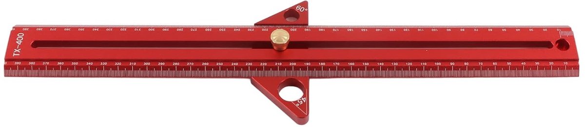 T-vormige markeerliniaal - Houtbewerking meetinstrument - Nauwkeurig meten - Multifunctioneel ontwerp - 40 cm - Rood