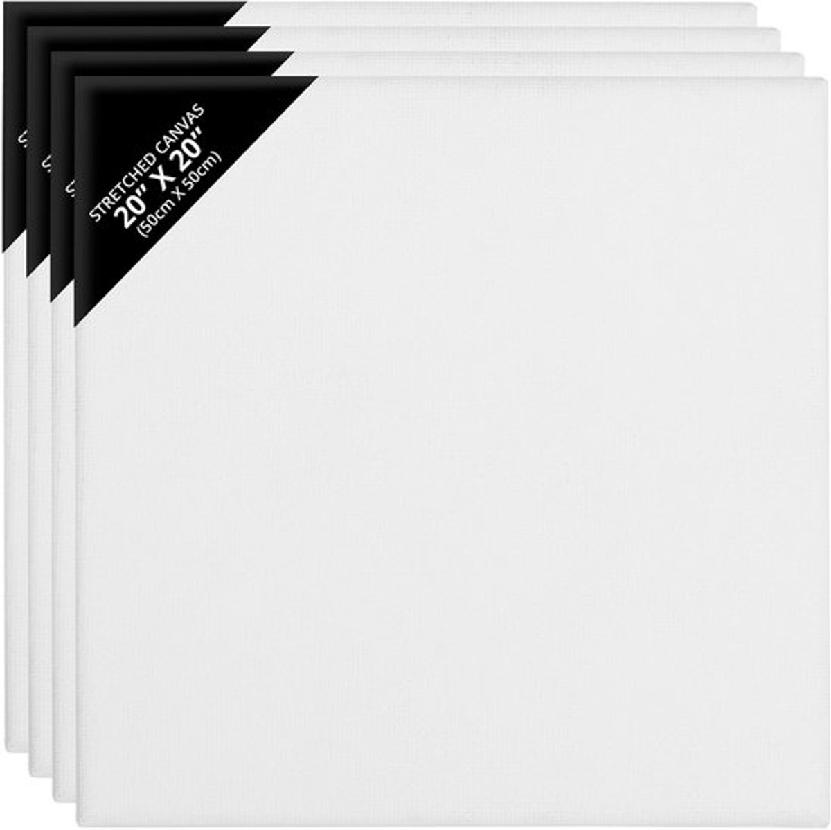 Zeynomax - Blank Canvas - Voorgerekte Canvas Paneelborden - 50 x 50 cm - Geschikt