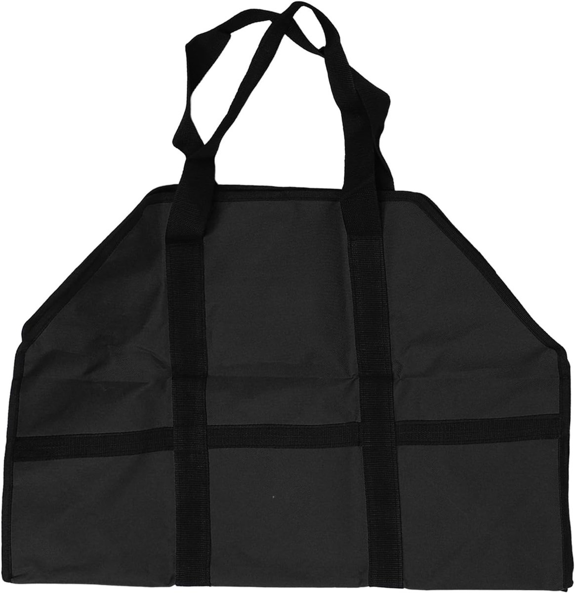 Brandhout Zak - Houtdrager Tas - Haardhout Opslag - Grote Capaciteit - 61 cm Lengte - Zwart