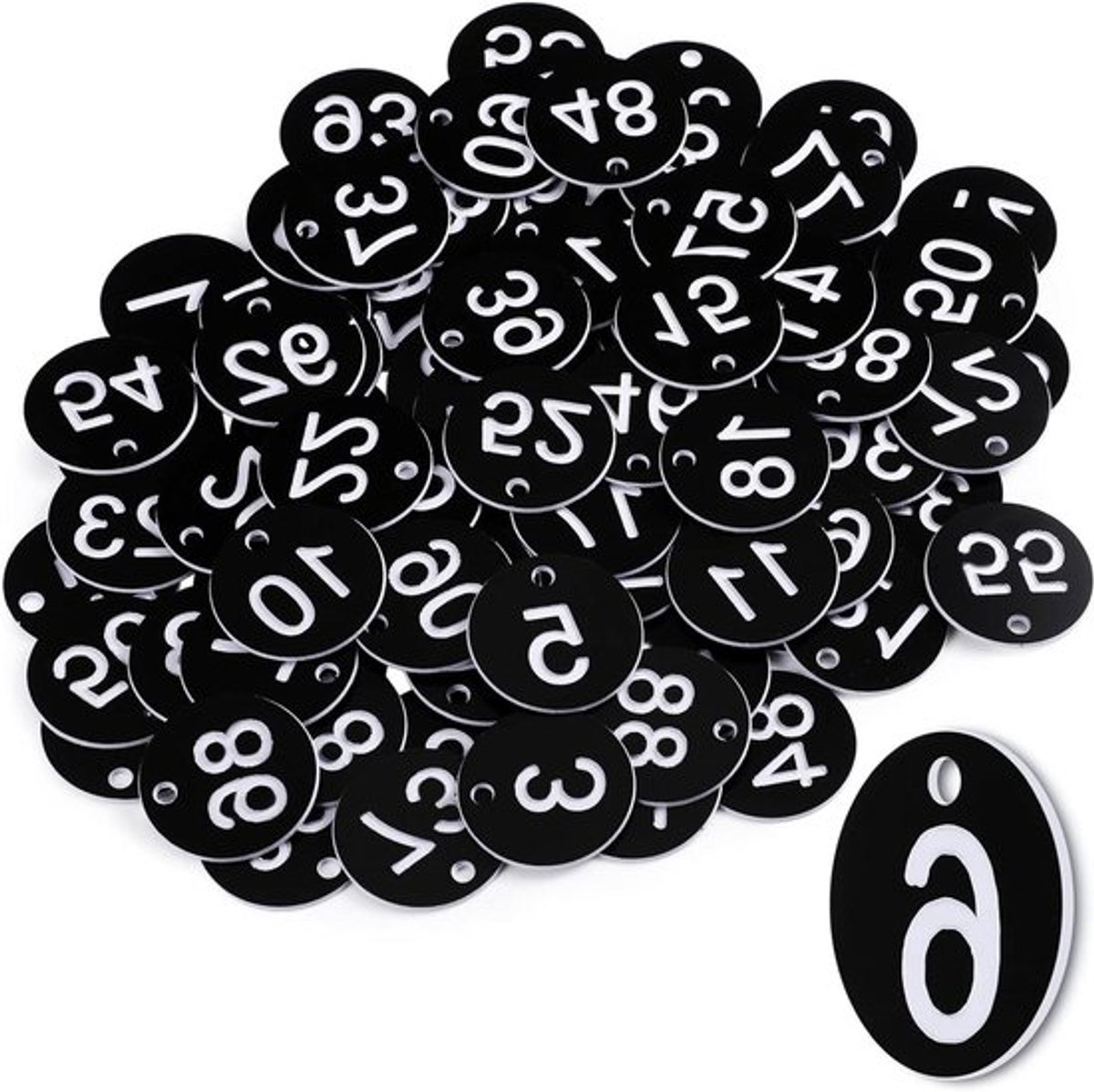 1-100 plastic tafelnummers - waterdichte ID-tags voor restaurant en hotel - 75