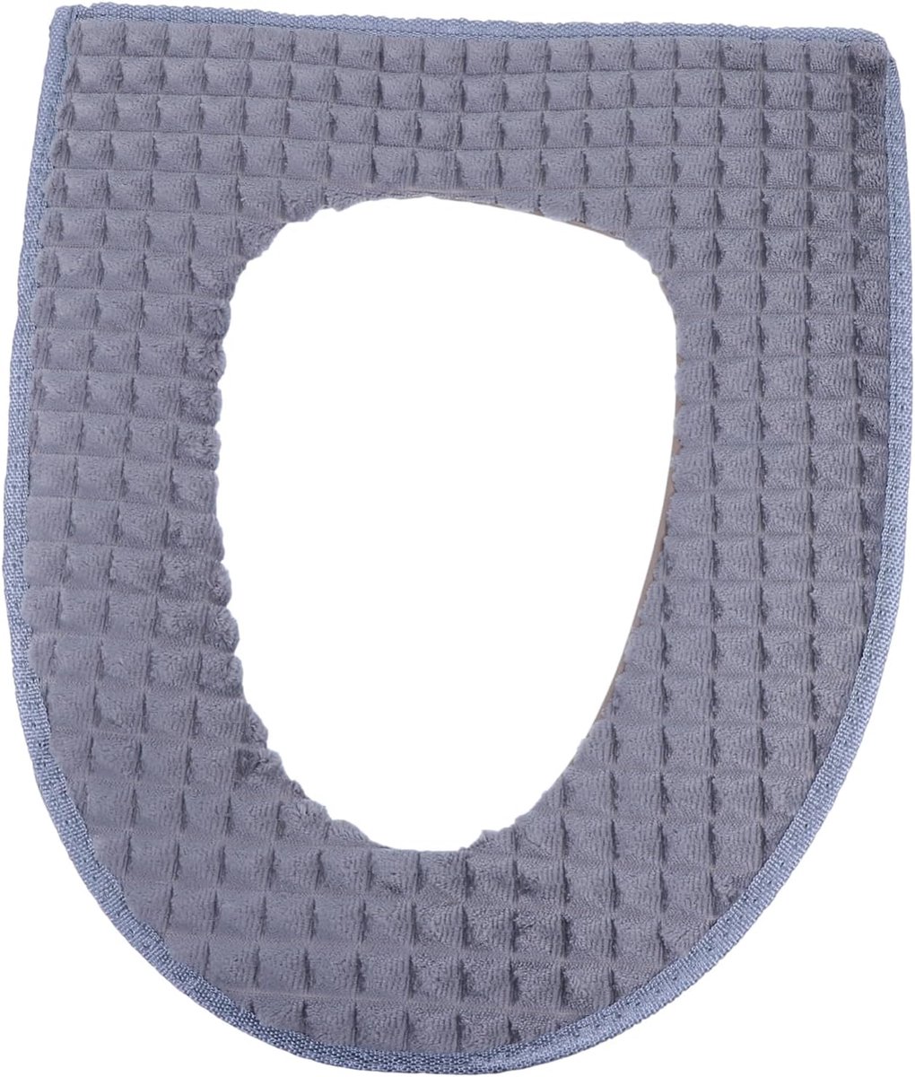 Zachte Toiletzitting - Toiletkussen Pad - Warme Zitting - Met Ritssluiting - 43 x 37 cm - Grijs
