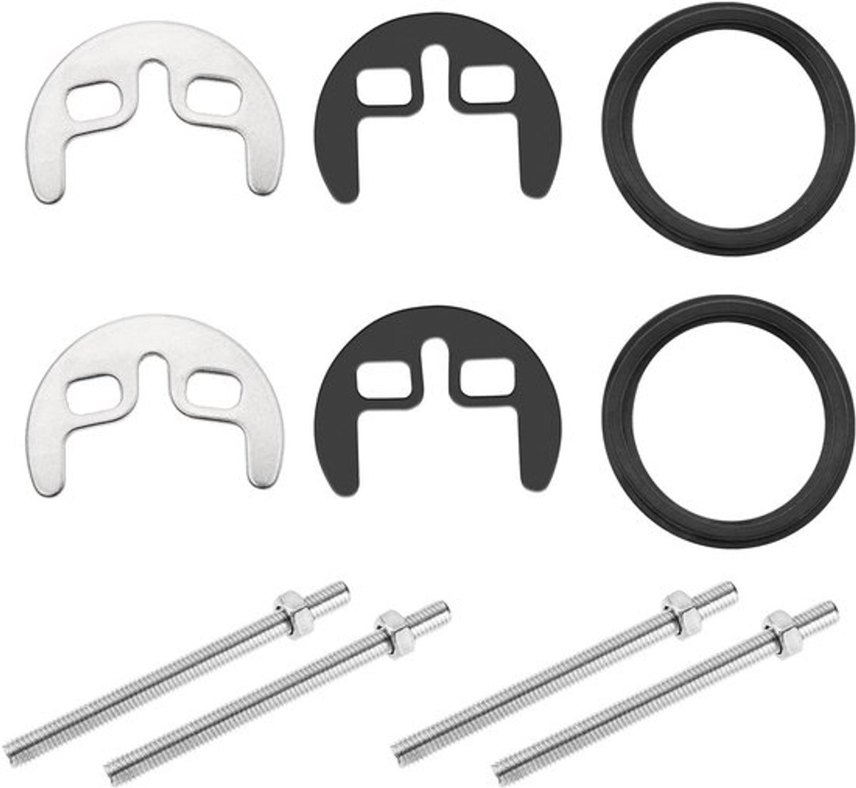 Allecto- Monobloc Mengkraan Bevestiging - Montage Kit - Twee Gat - Rvs - Enkele