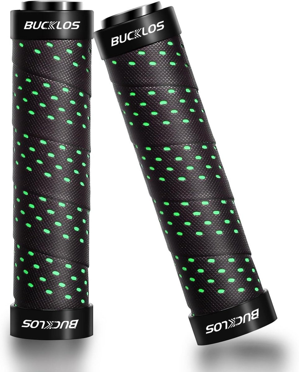 Fietsstuur Handvatten - Rubber Grips - Comfortabel Fietsen - Dubbele Vergrendeling - Standaard Maat - Groen