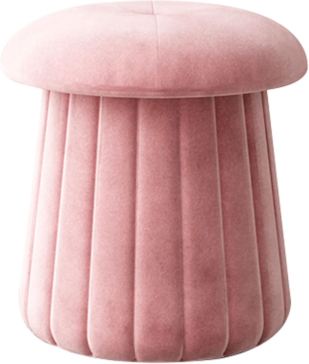 Voetensteun Poef - Ottomaanse Kruk - Ontspannen Zitten - Paddenstoel Vorm - 41 x 42 cm - Roze
