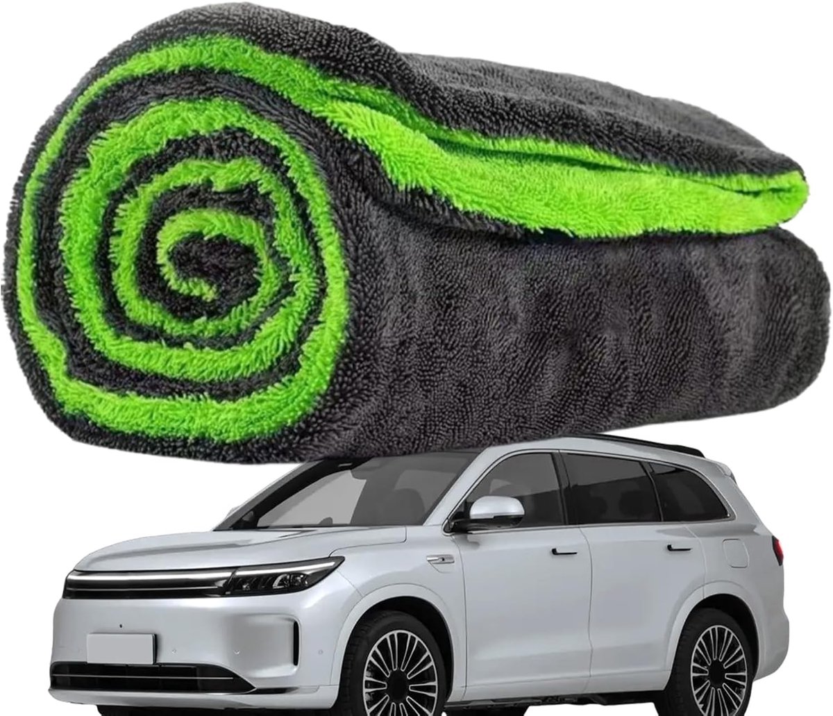 Autowas Handdoeken - Auto Doeken - Krasvrij Reinigen - Dubbelzijdig Weefsel - 40 x 60 cm - Grijs
