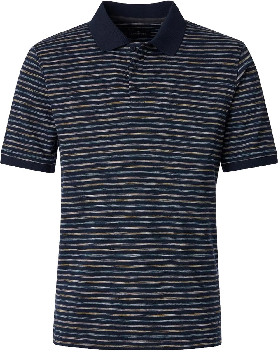 CASA MODA comfort fit heren polo - blauw dessin