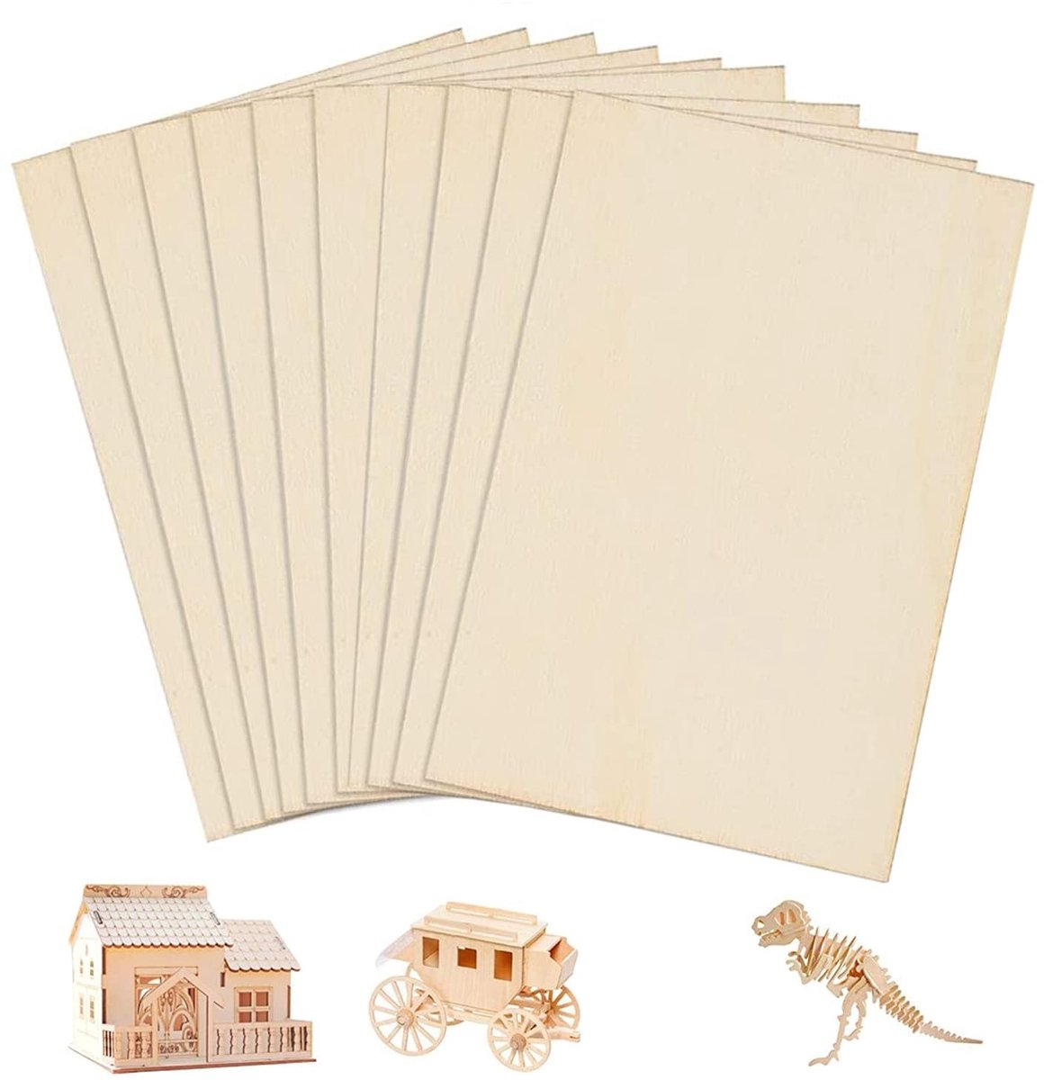 Solidchoice - Set van 10 Basswood Plywood Platen voor Creatieve Projecten